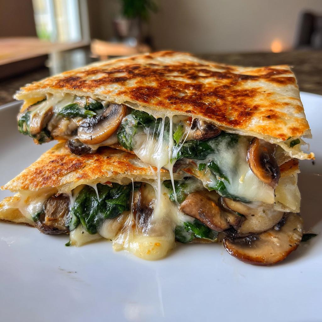 Baked Spinach Mushroom Quesadillas - detail 1