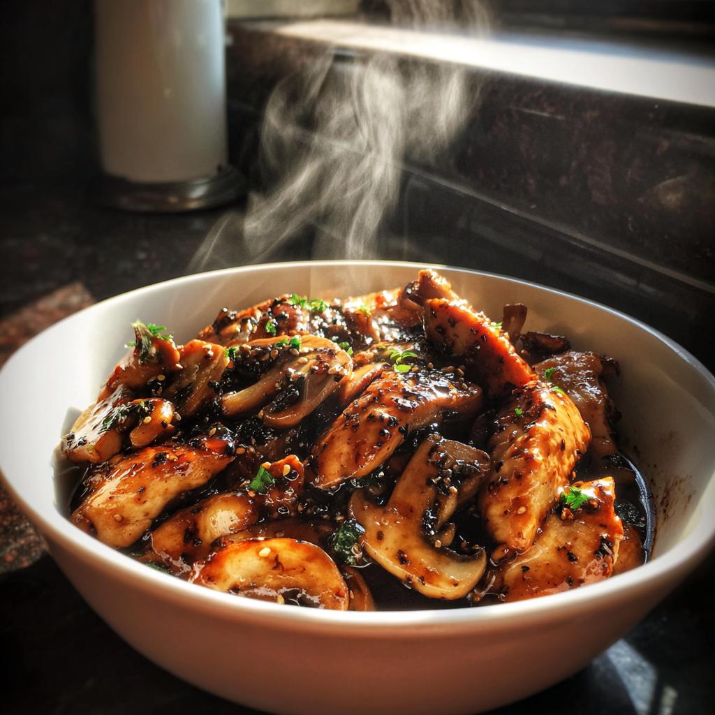 Black Pepper Chicken with Mushrooms - detail 1