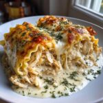 Cheesy Chicken Alfredo Lasagna Rolls Recipe