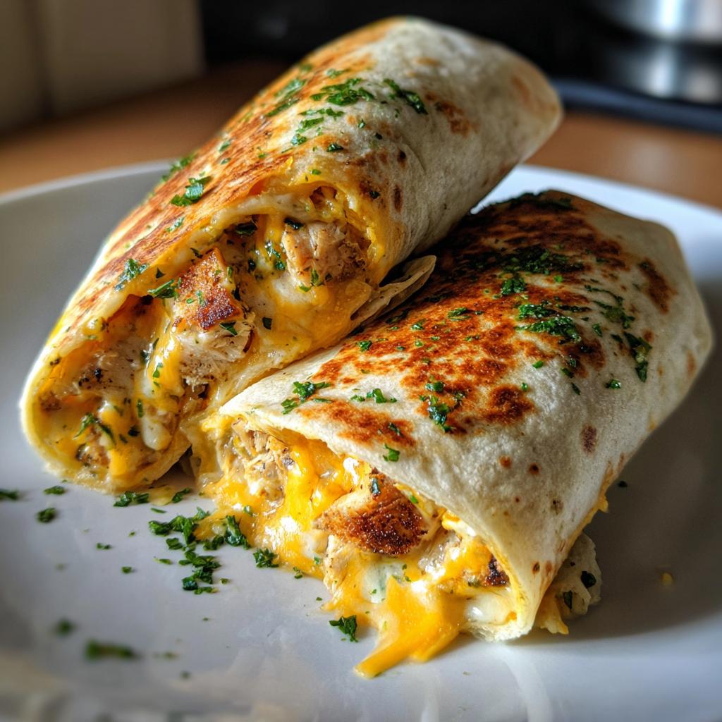25-Minute Cheesy Garlic Chicken Wraps That’ll Blow Your Mind
