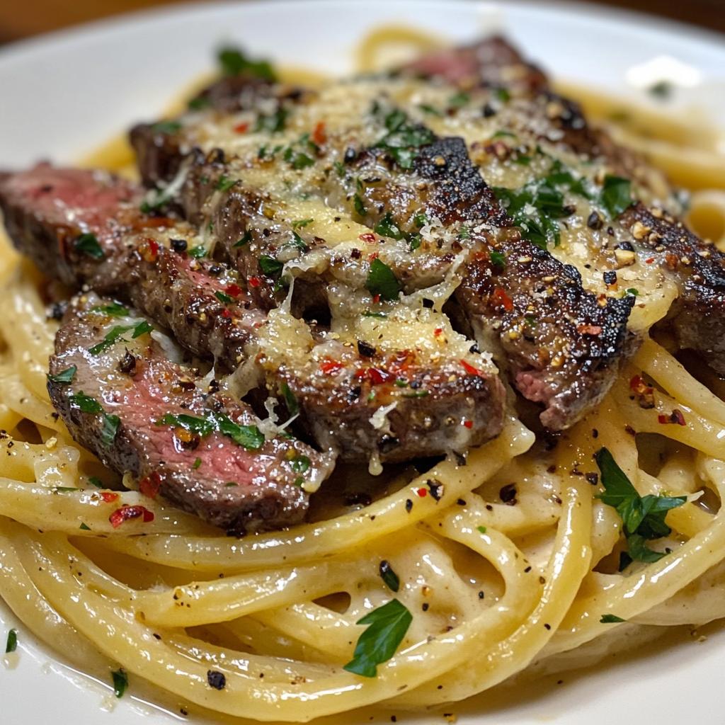 Creamy Spicy Garlic Butter Steak Pasta - Ready in 30 Minutes!