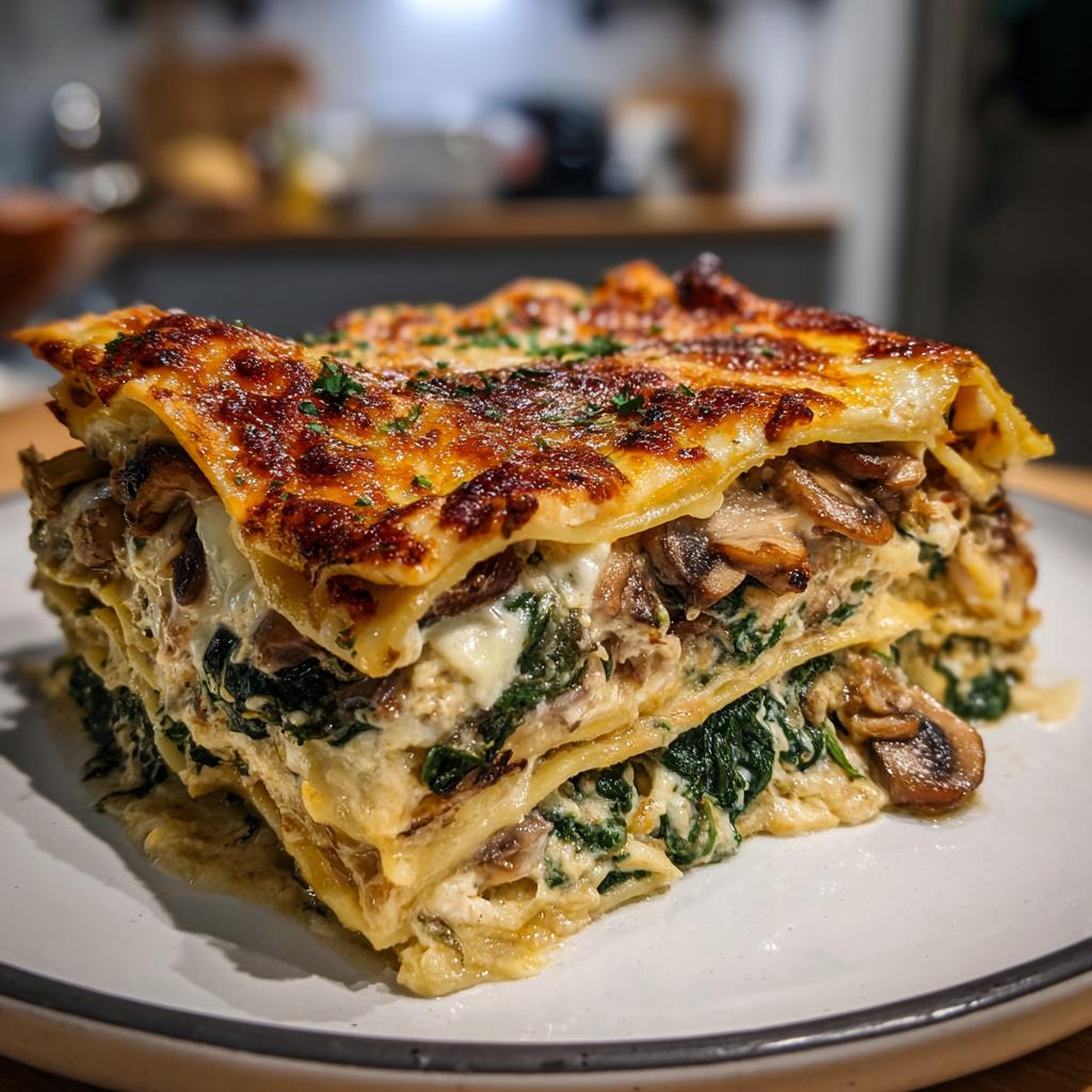 Creamy Spinach Mushroom Lasagna - detail 1