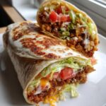 Crispy Chicken Wraps with Ground Beef and Ranch Dressing