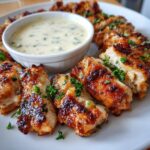 Delicious Grilled Chicken Bites with Creamy Garlic Sauce