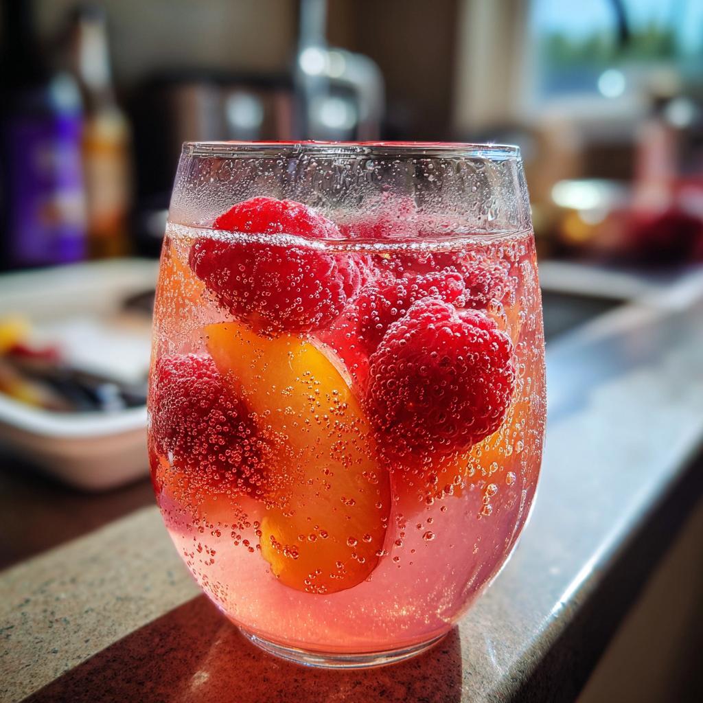 Homemade Raspberry Peach Lemonade - detail 1