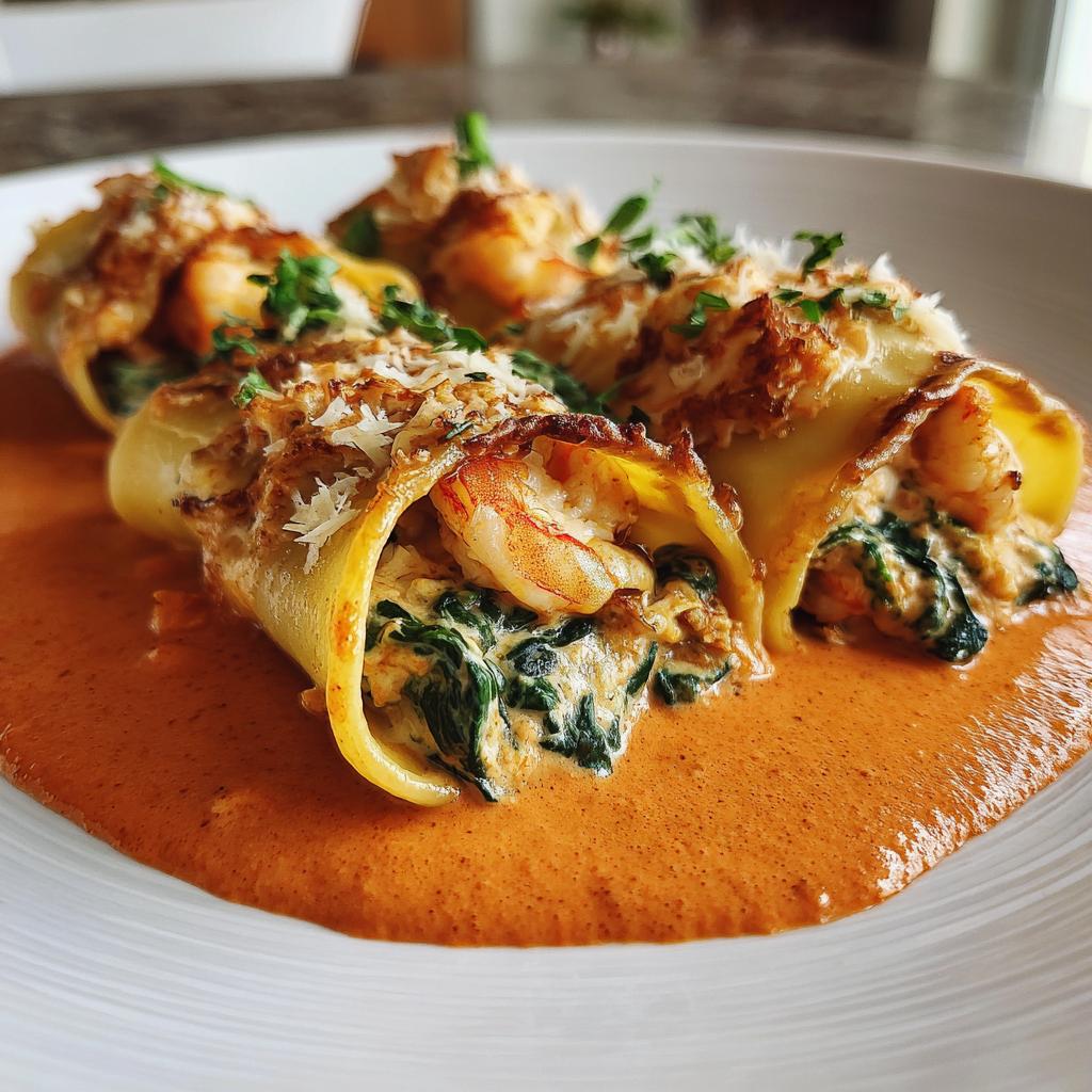 Creamy Shrimp Spinach Pasta Rolls in 45 Minutes