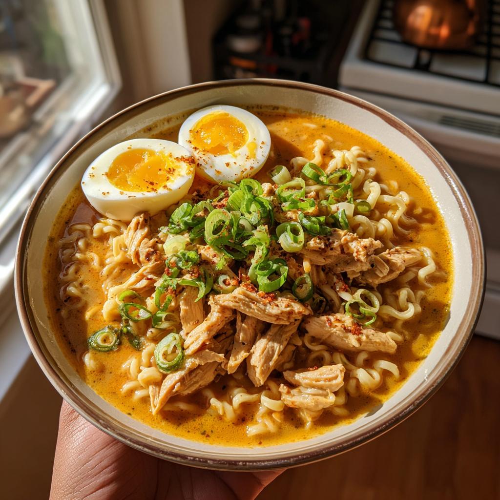 Spicy Chicken Ramen Bowl with Creamy Sauce - detail 1