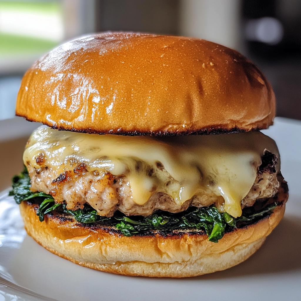 White Cheddar Spinach Chicken Burger - detail 1