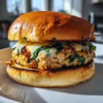 White Cheddar Spinach Chicken Burger