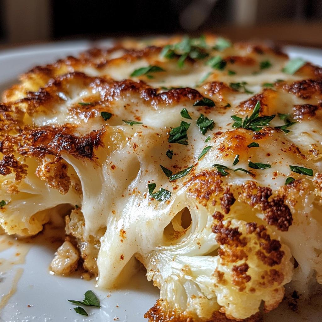Baked Cauliflower Steaks with Mozzarella - detail 1