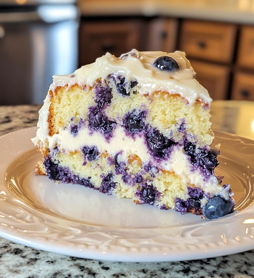 Blueberry Lemon Dream Cake with Cream Cheese Glaze - detail 1