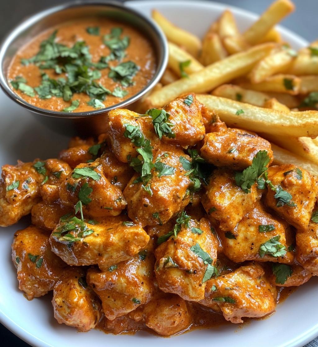 Butter Chicken with Garlic Sauce and Crispy Fries - detail 1