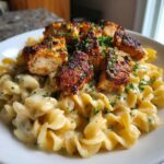 Cajun Chicken Bites with Creamy Garlic Herb Alfredo Twists