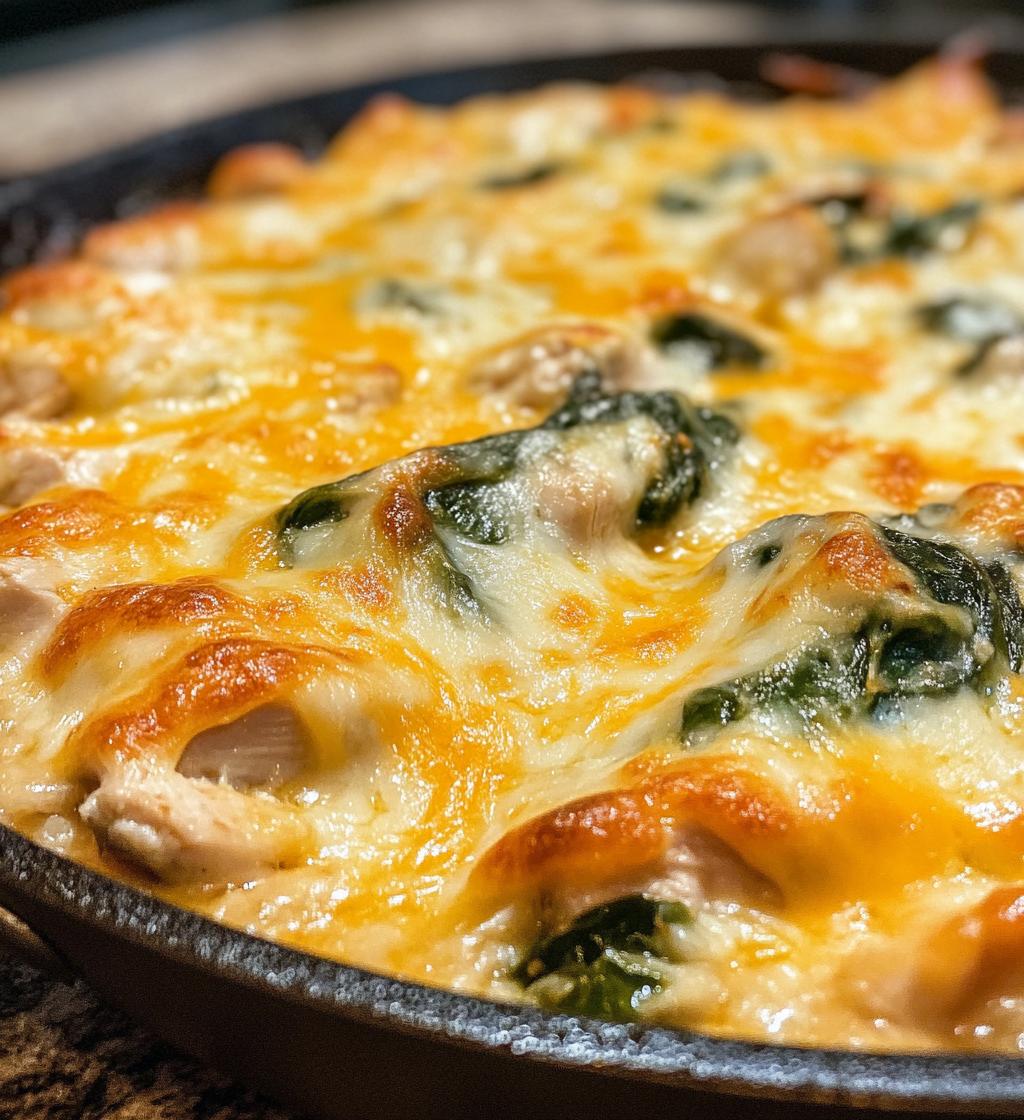 Cheesy Spinach & Chicken Skillet Bake - detail 1