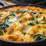 Cheesy Spinach & Chicken Skillet Bake