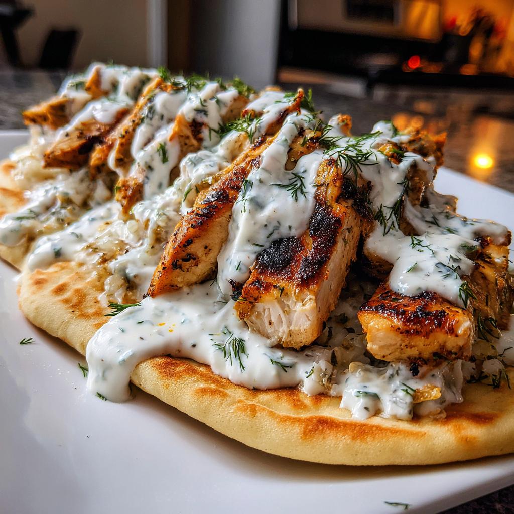 Chicken Gyros with Creamy Feta Tzatziki Sauce - detail 1