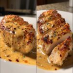 Chicken fillet in a spicy, creamy garlic parmesan sauce