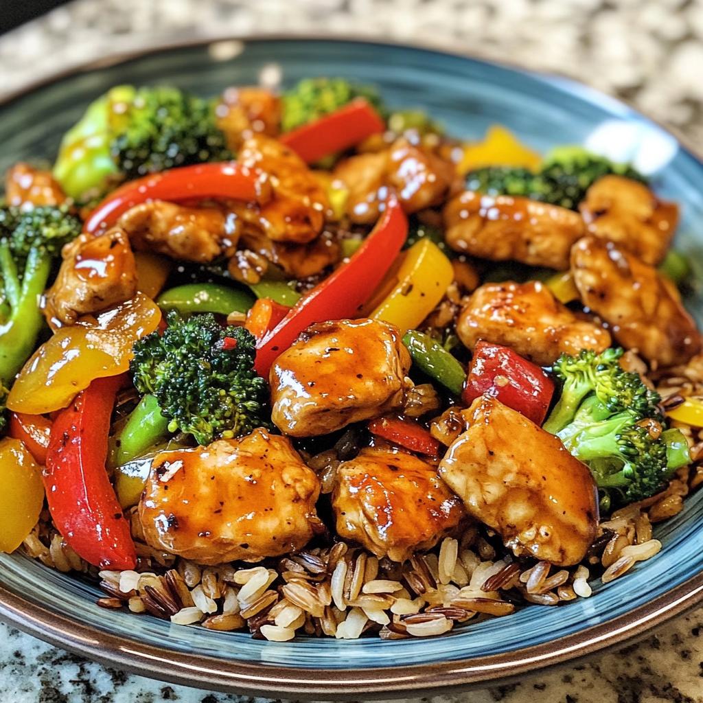 Colorful Teriyaki Chicken Stir-Fry Recipe with Rainbow Veggies & Wild Rice - detail 1