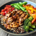Colorful Teriyaki Chicken Stir-Fry Recipe with Rainbow Veggies & Wild Rice
