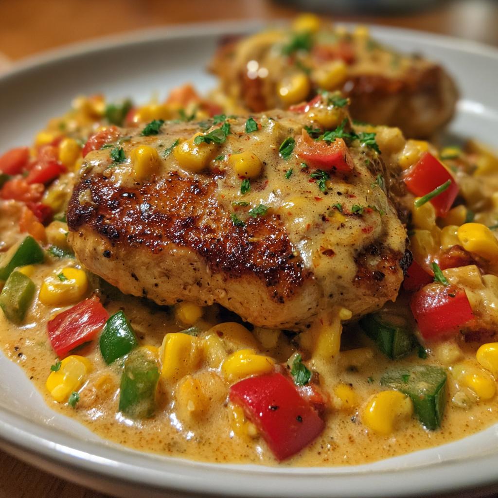 Creamy Cajun Chicken with Corn & Peppers - detail 1