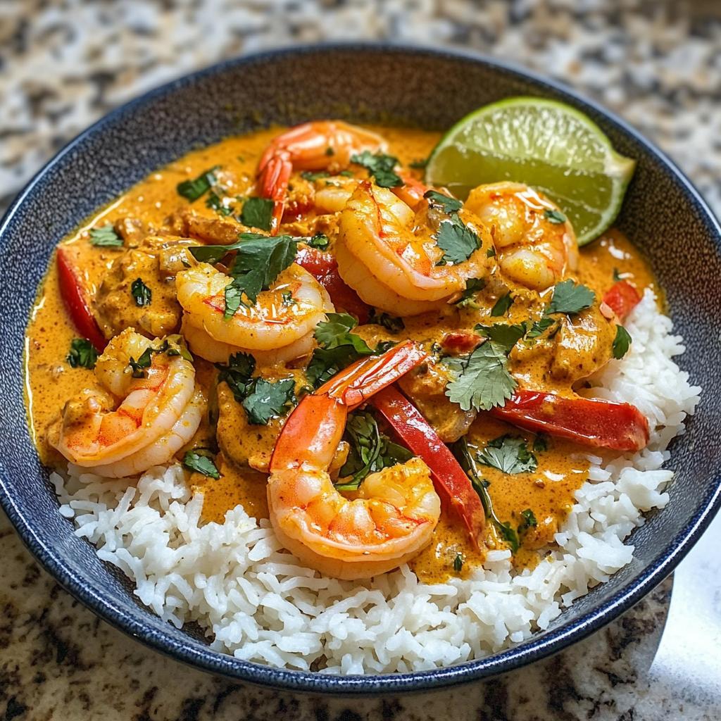 Creamy Coconut Curry with Shrimp and Fragrant Jasmine Rice - detail 1