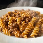 Creamy rotini with ground beef