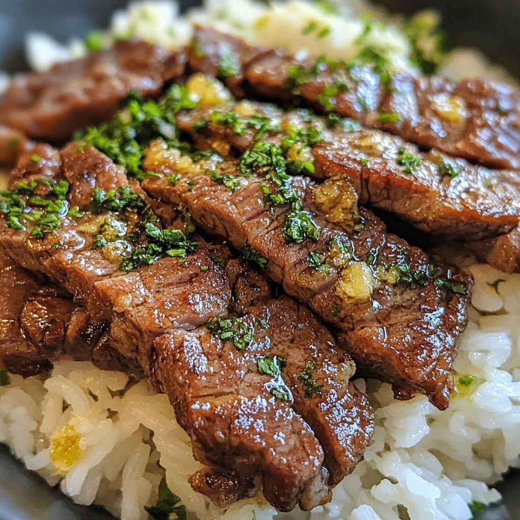 25-Minute Crispy Beef Strips with Irresistible Garlic Butter Rice