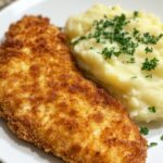 Crispy Chicken Cutlets with Cheesy Mashed Potatoes
