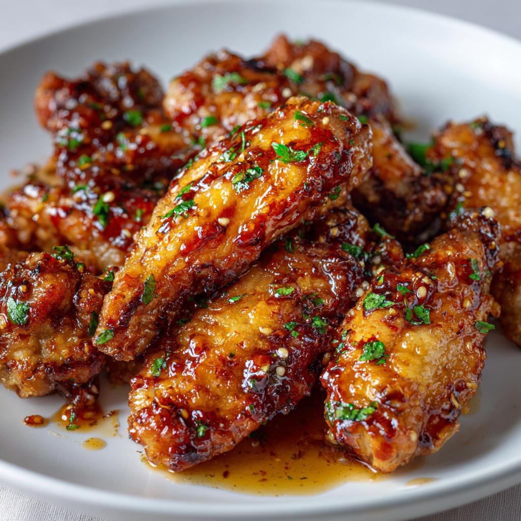 Crispy Honey Garlic Chicken Wings