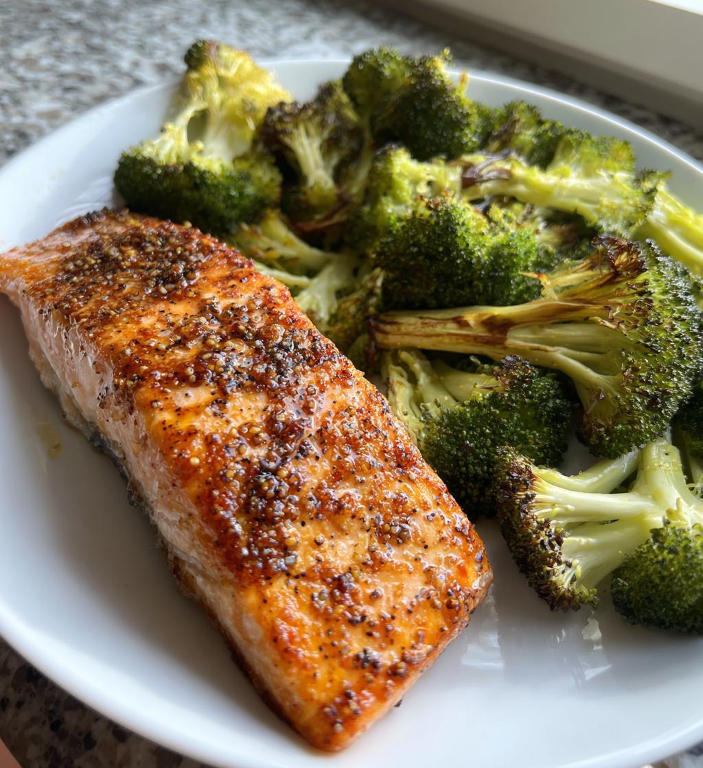 Crispy Lemon Pepper Salmon with Roasted Broccoli - detail 1