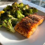 Crispy Lemon Pepper Salmon with Roasted Broccoli