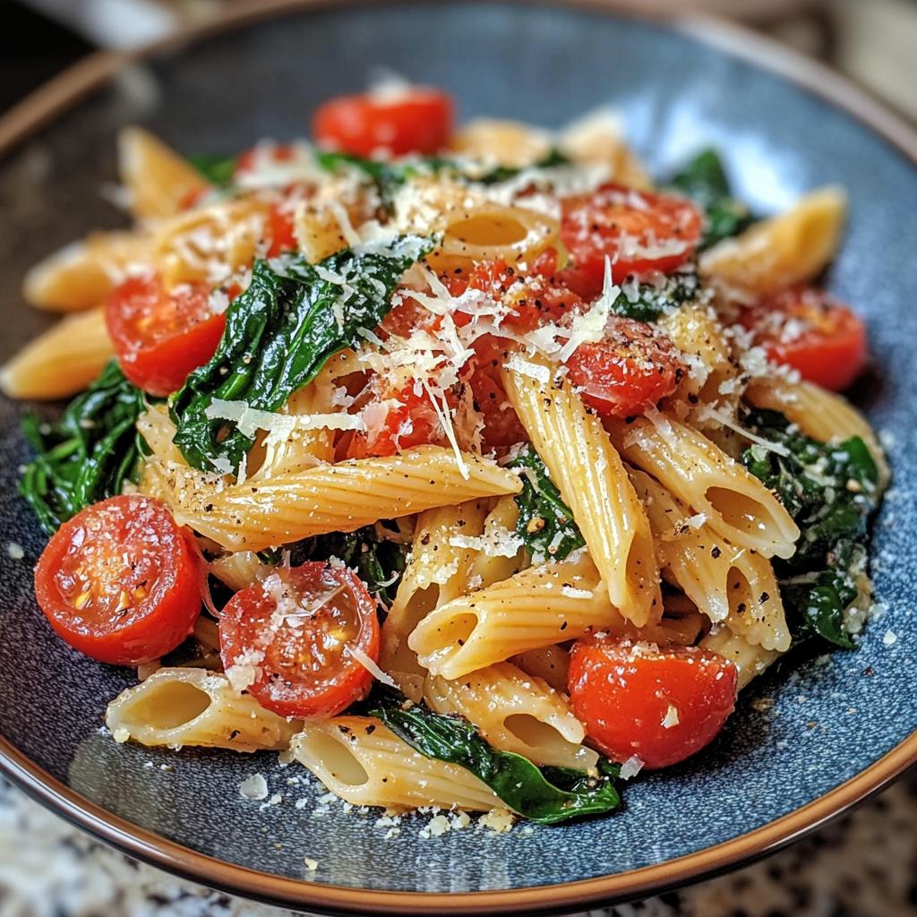 Delicious Spinach Tomato Pasta