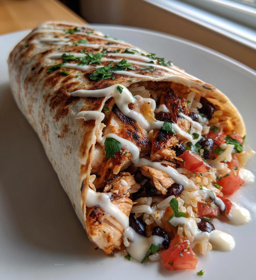 Easy Chipotle Ranch Grilled Chicken Burrito