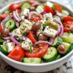 Fresh Greek Salad with Feta and Olives