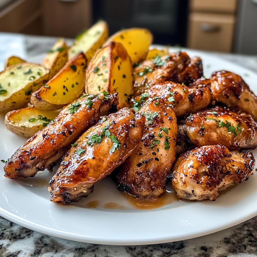 Garlic Butter Chicken Wings with Potato Wedges: 4 Secrets to Crispy Perfection