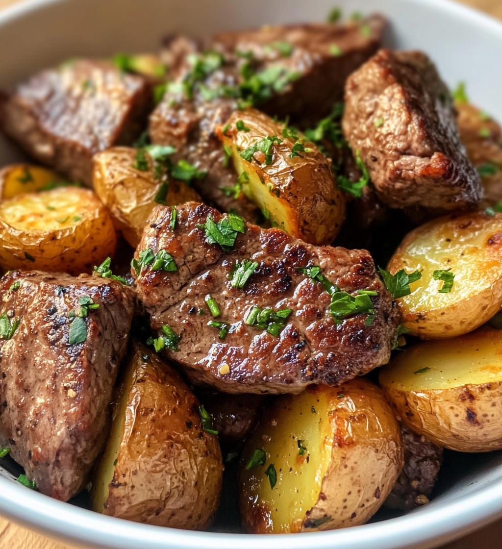 Garlic Butter Steak Bites and Potatoes - detail 1