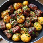 Garlic Butter Steak Bites with Potatoes