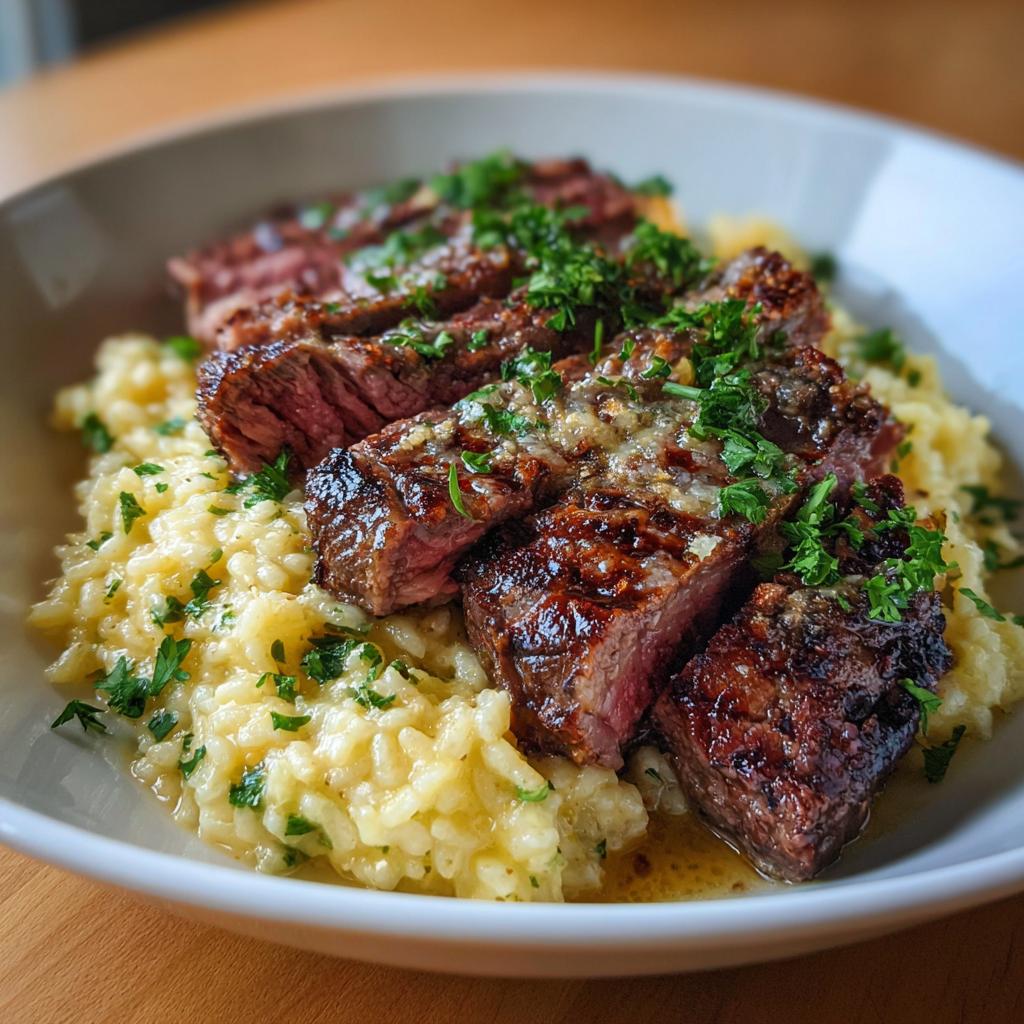 Garlic Butter Steak with Cheesy Risotto - detail 1