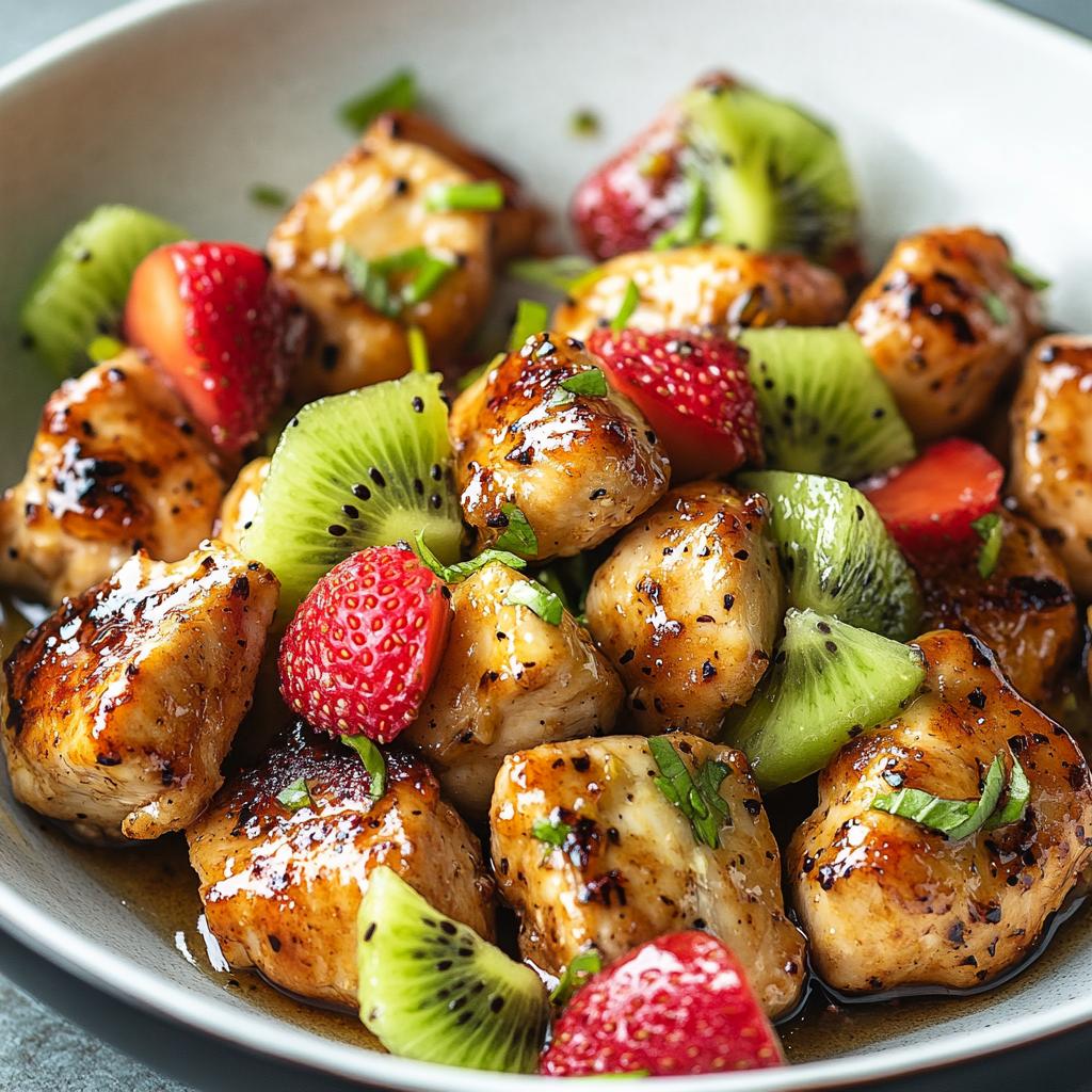 Garlic Chicken Bites with Kiwi and Strawberry Sauce - detail 1