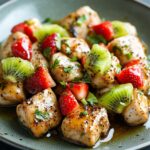 Garlic Chicken Bites with Kiwi and Strawberry Sauce