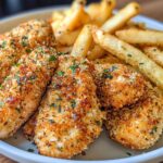 Garlic Parmesan Chicken Bites with Fries