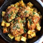 Garlic Parmesan Chicken and Potatoes Skillet