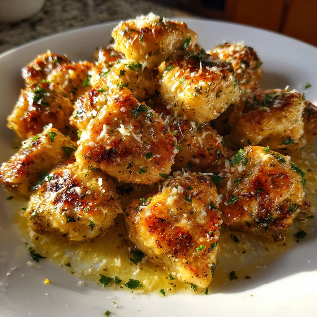 Garlic butter chicken bites with lemon parmesan - detail 1