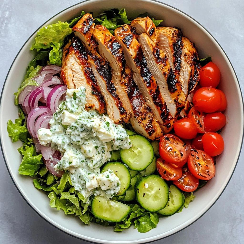 Grilled Chicken Greek Salad with Tzatziki - detail 1
