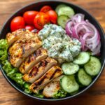 Grilled Chicken Greek Salad with Tzatziki
