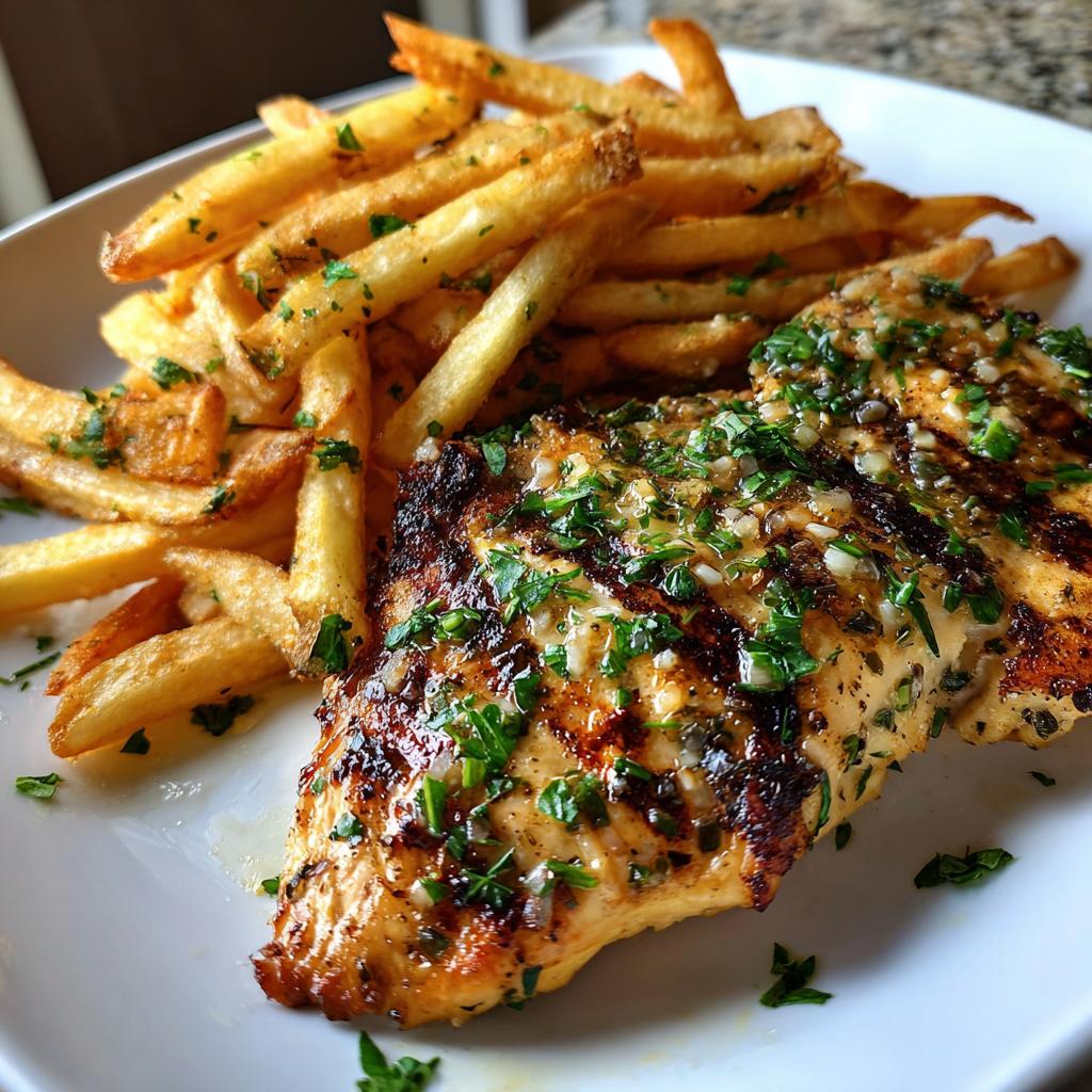 Grilled Garlic Parmesan Chicken with Crispy Fries - detail 1