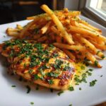 Grilled Garlic Parmesan Chicken with Crispy Fries