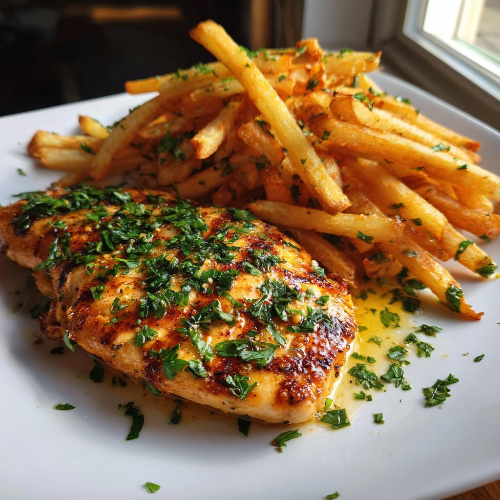 Irresistible 30-Minute Grilled Garlic Parmesan Chicken with Crispy Fries