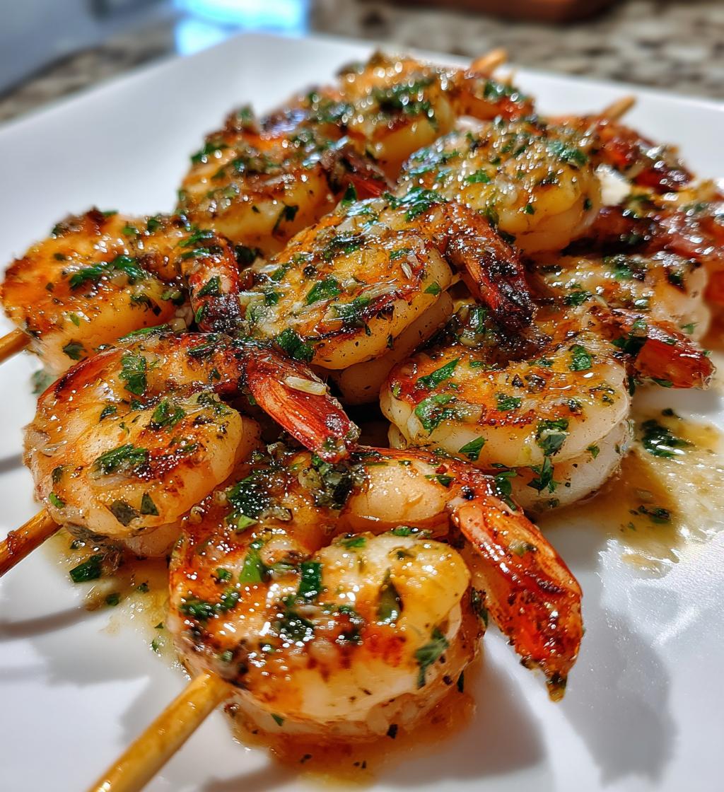 Grilled Shrimp Skewers with Garlic Butter Sauce - detail 1