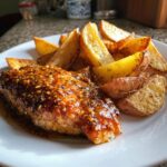 Honey Mustard Chicken with Crispy Potato Wedges